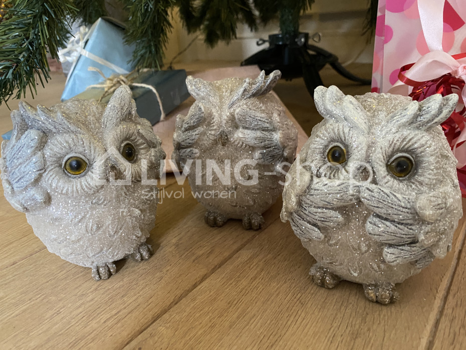 Beelden uilen horen zien en zwijgen van J-Line | J-LINE LIVING-shop webshop